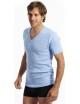 Tee-Shirt manches courtes col V Bleu ciel ArmorLux