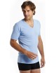 Tee-Shirt manches courtes col V Bleu ciel ArmorLux