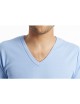 Tee-Shirt manches courtes col V Bleu ciel ArmorLux