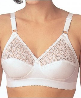 Soutien gorge à basque sans armatures doublé coton blanc Triolet