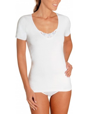 Chemise manches courtes blanche 100% coton Achel