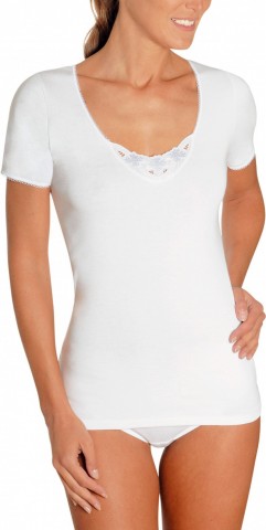 Chemise manches courtes blanche 100% coton Achel