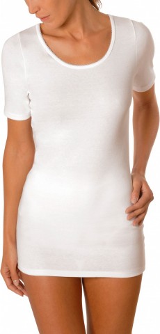 Chemise manches courtes 100% coton interlock Blanche