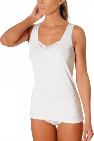 Chemise sans manches blanche 100% coton Achel