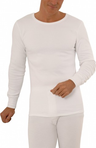 Tee-shirt manches longues blanc 100% coton