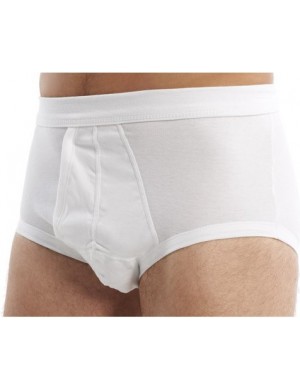 Slip ouvert ceinture latex 100% coton Blanc